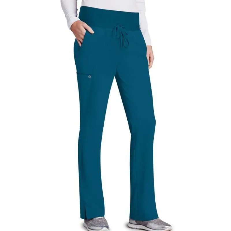 Barco One Scrub Pants*Women's 5-Pocket Knit Waist Cargo Scrub Pants-Petite