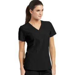 Barco One Scrub Tops*Women's 4-Pocket Princess V-Neck Scrub Top