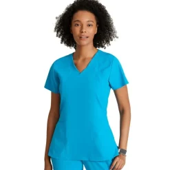 Barco One Scrub Tops*Women's 4-Pocket Princess V-Neck Scrub Top