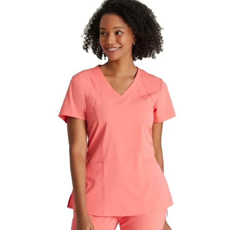 Barco One Scrub Tops*Women's 4-Pocket Princess V-Neck Scrub Top