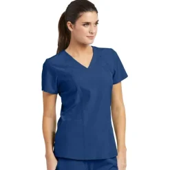 Barco One Scrub Tops*Women's 4-Pocket Princess V-Neck Scrub Top