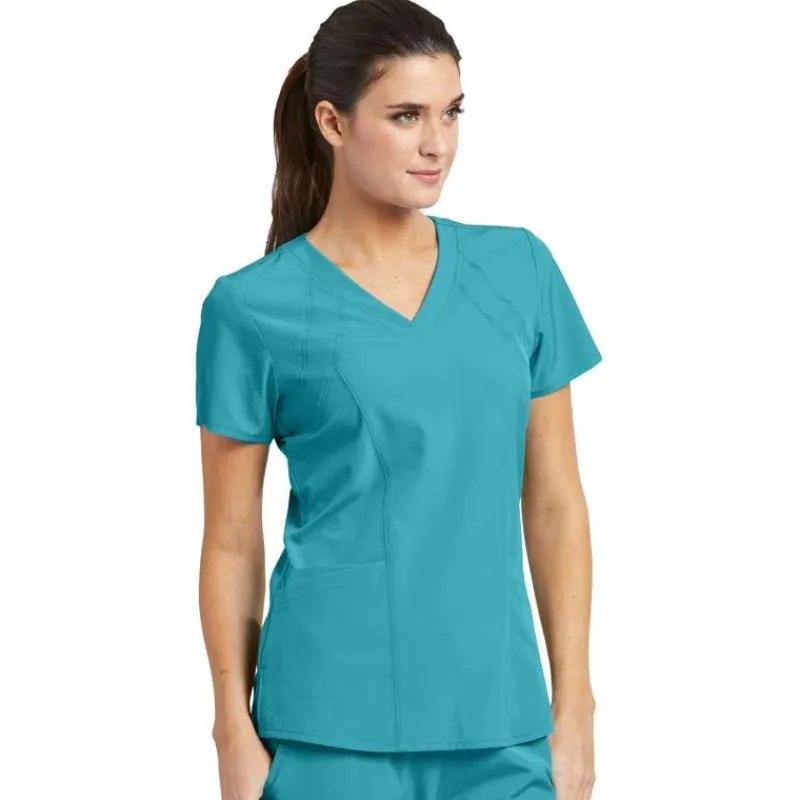 Barco One Scrub Tops*Women's 4-Pocket Princess V-Neck Scrub Top