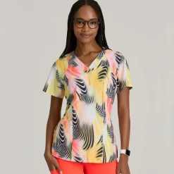 Barco One Scrub Tops*Women's Thrive Print Scrub Top Zebra Brilliance