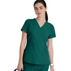 Barco One Scrub Tops*Women's V-neck Perforated Panels Scrub Top