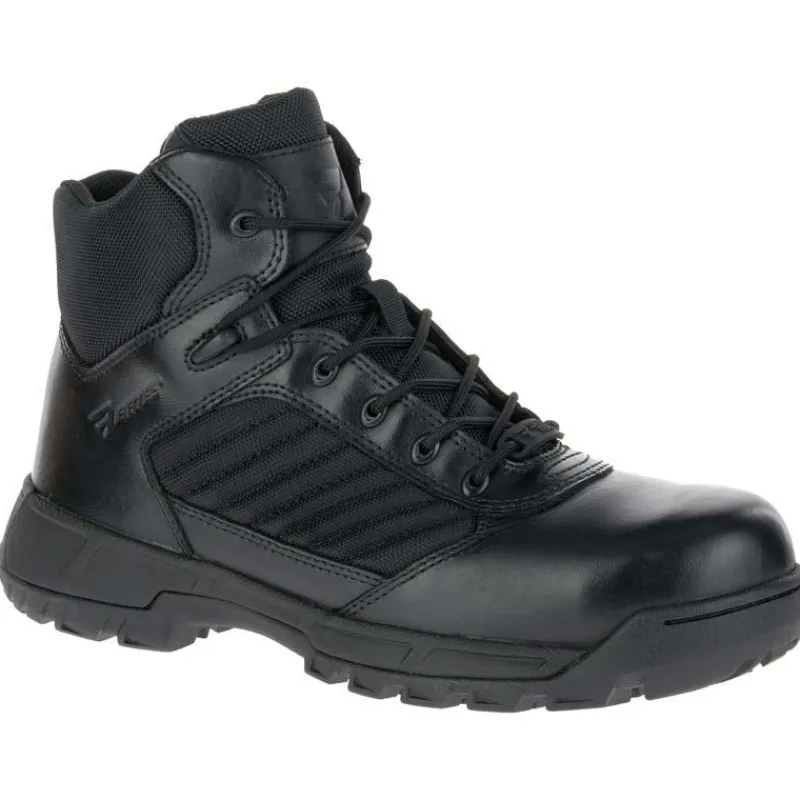 Bates Non-Slip Boots | Non-Steel Safety Toe*Men's Mid Tactical Sport 2 Composite Toe Side Zip Boot Black