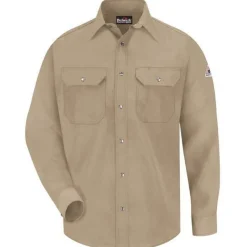 Bulwark Flame Resistant Shirts | Work Shirts*Men's Nomex lllA Flame Resistant Long Sleeve Snap-On Uniform Shirt