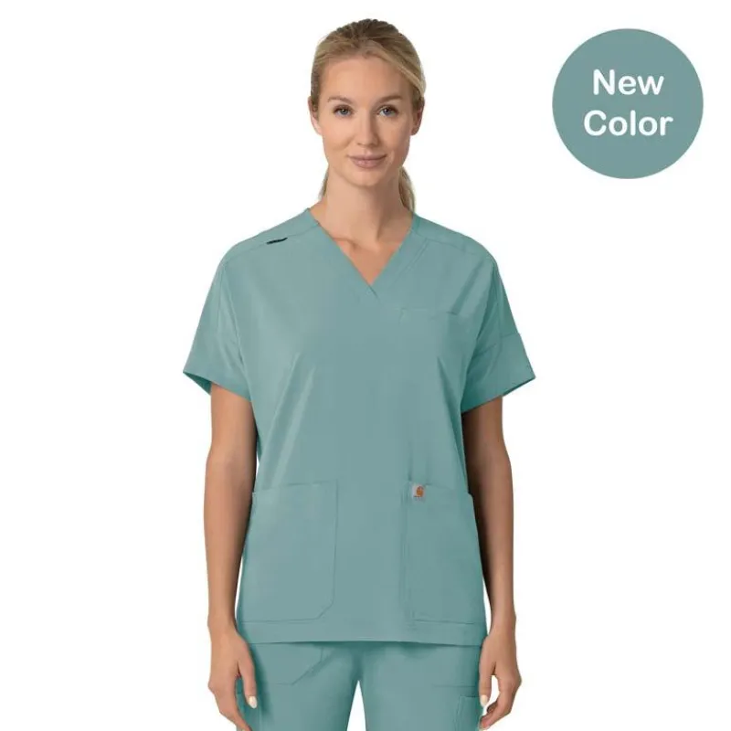 Carhartt Cross-Flex Scrub Tops*Carhartt Force Cross-Flex Women's Oversized V-Neck Scrub Top