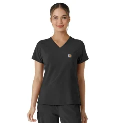 Carhartt Cross-Flex Scrub Tops*Carhartt Force Cross-Flex Women's V-Neck Tuck-In Scrub Top