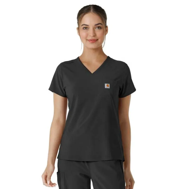 Carhartt Cross-Flex Scrub Tops*Carhartt Force Cross-Flex Women's V-Neck Tuck-In Scrub Top