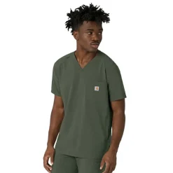Carhartt Cross-Flex Scrub Tops*Carhartt Force Cross-Flex Men's V-Neck Scrub Top