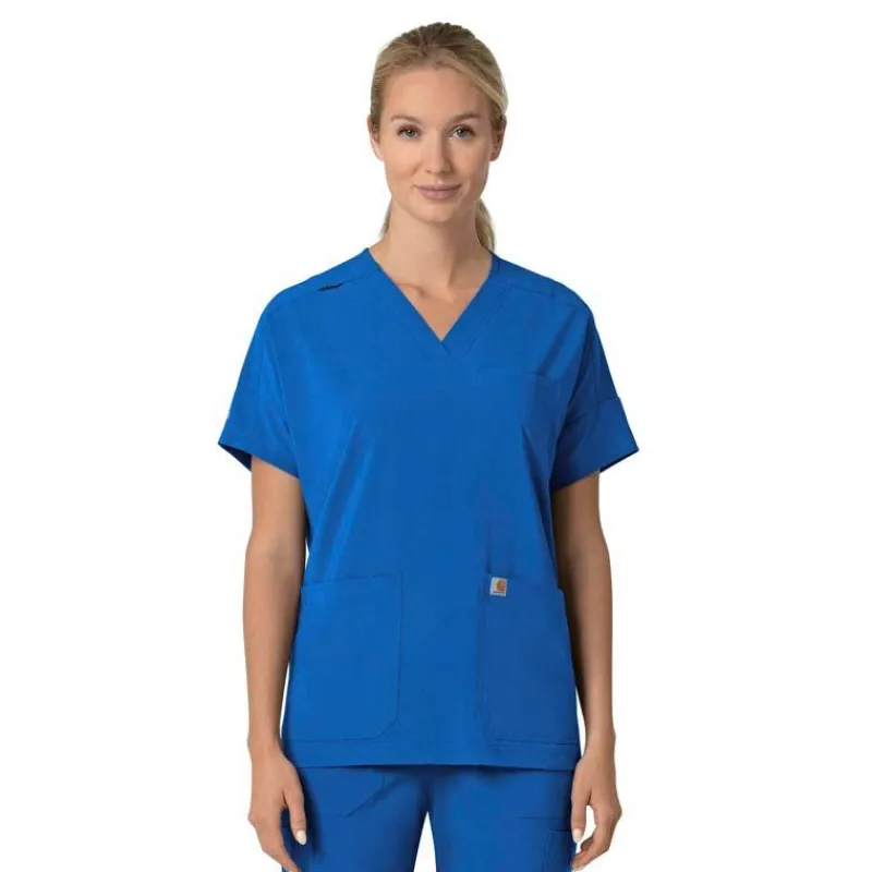 Carhartt Cross-Flex Scrub Tops*Carhartt Force Cross-Flex Women's Oversized V-Neck Scrub Top