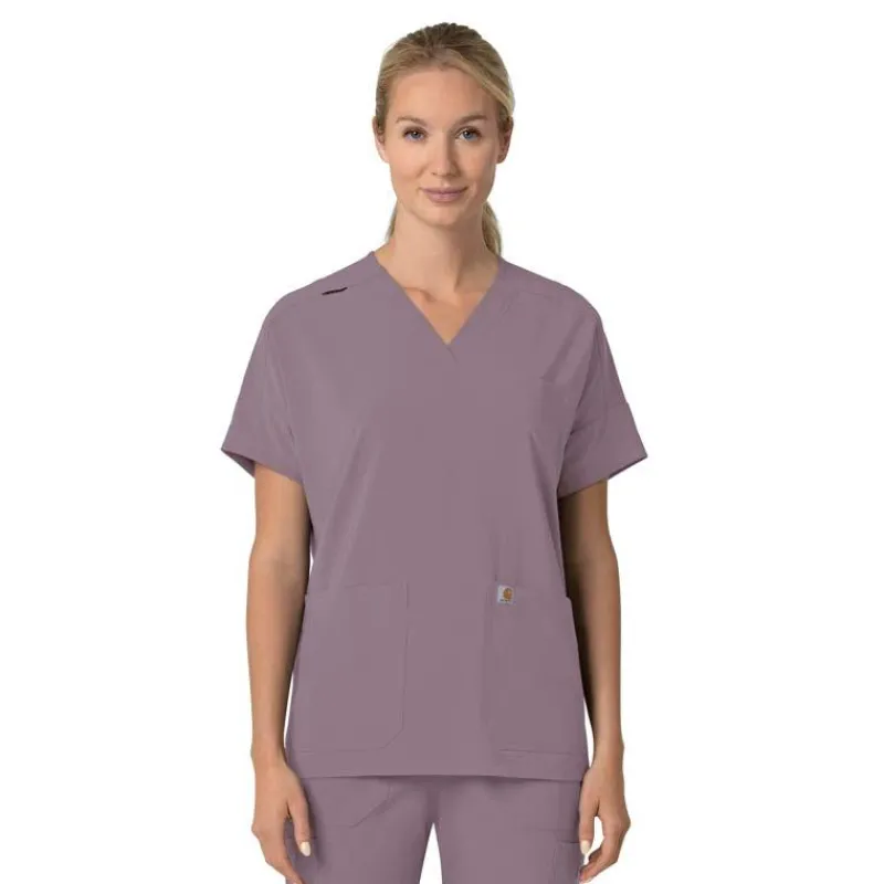Carhartt Cross-Flex Scrub Tops*Carhartt Force Cross-Flex Women's Oversized V-Neck Scrub Top