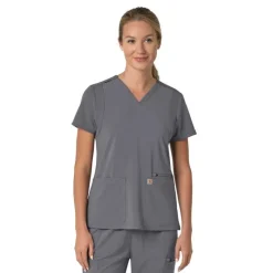 Carhartt Cross-Flex Scrub Tops*Carhartt Force Cross-Flex Women's Flex Panel Scrub Top