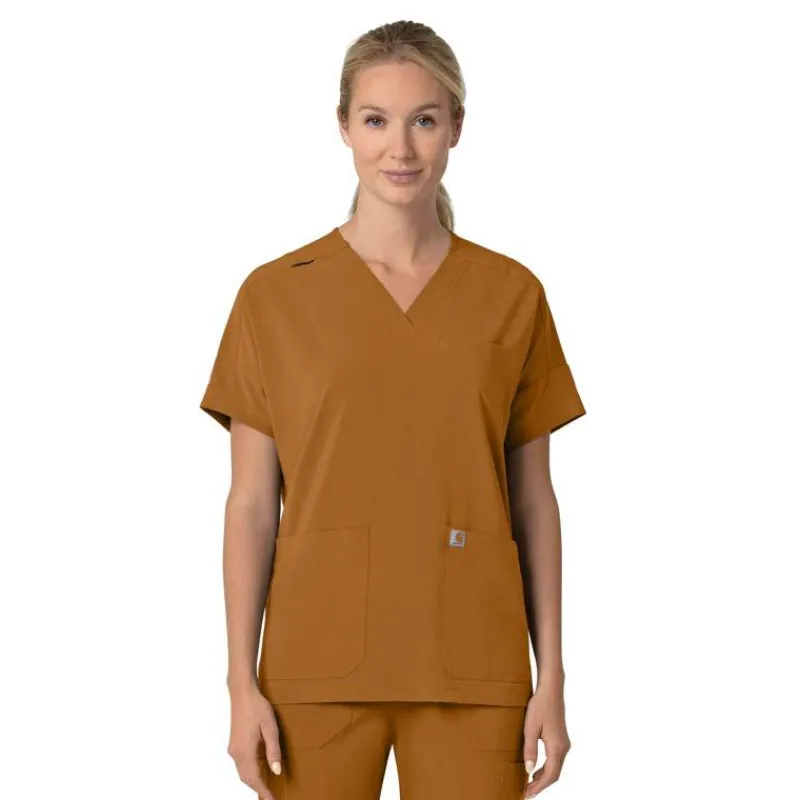 Carhartt Cross-Flex Scrub Tops*Carhartt Force Cross-Flex Women's Oversized V-Neck Scrub Top
