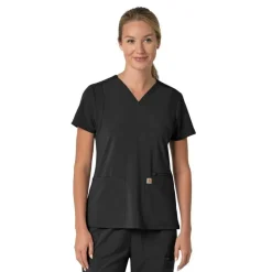 Carhartt Cross-Flex Scrub Tops*Carhartt Force Cross-Flex Women's Flex Panel Scrub Top
