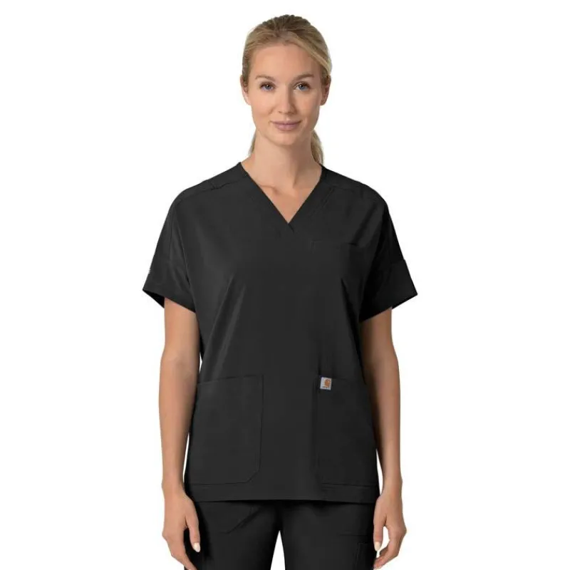Carhartt Cross-Flex Scrub Tops*Carhartt Force Cross-Flex Women's Oversized V-Neck Scrub Top