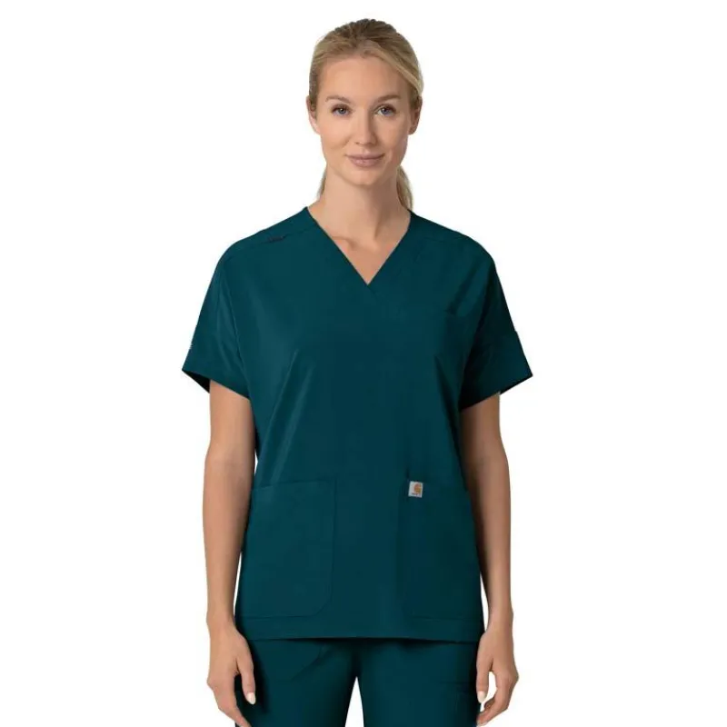 Carhartt Cross-Flex Scrub Tops*Carhartt Force Cross-Flex Women's Oversized V-Neck Scrub Top