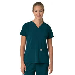 Carhartt Cross-Flex Scrub Tops*Carhartt Force Cross-Flex Women's Flex Panel Scrub Top
