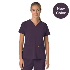 Carhartt Cross-Flex Scrub Tops*Carhartt Force Cross-Flex Women's Flex Panel Scrub Top