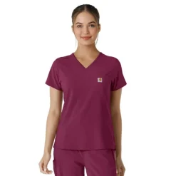 Carhartt Cross-Flex Scrub Tops*Carhartt Force Cross-Flex Women's V-Neck Tuck-In Scrub Top
