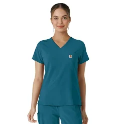 Carhartt Cross-Flex Scrub Tops*Carhartt Force Cross-Flex Women's V-Neck Tuck-In Scrub Top