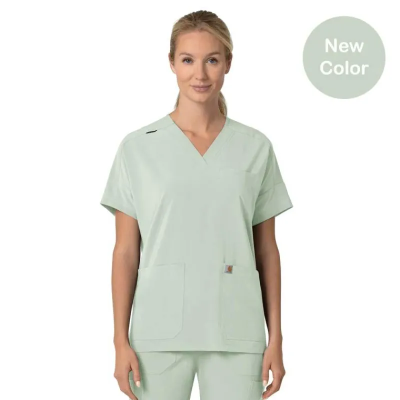 Carhartt Cross-Flex Scrub Tops*Carhartt Force Cross-Flex Women's Oversized V-Neck Scrub Top