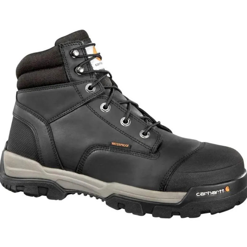 Carhartt Non-Slip Boots | Non-Steel Safety Toe*Ground Force Men's 6" Waterproof Composite Toe Work Boot Black