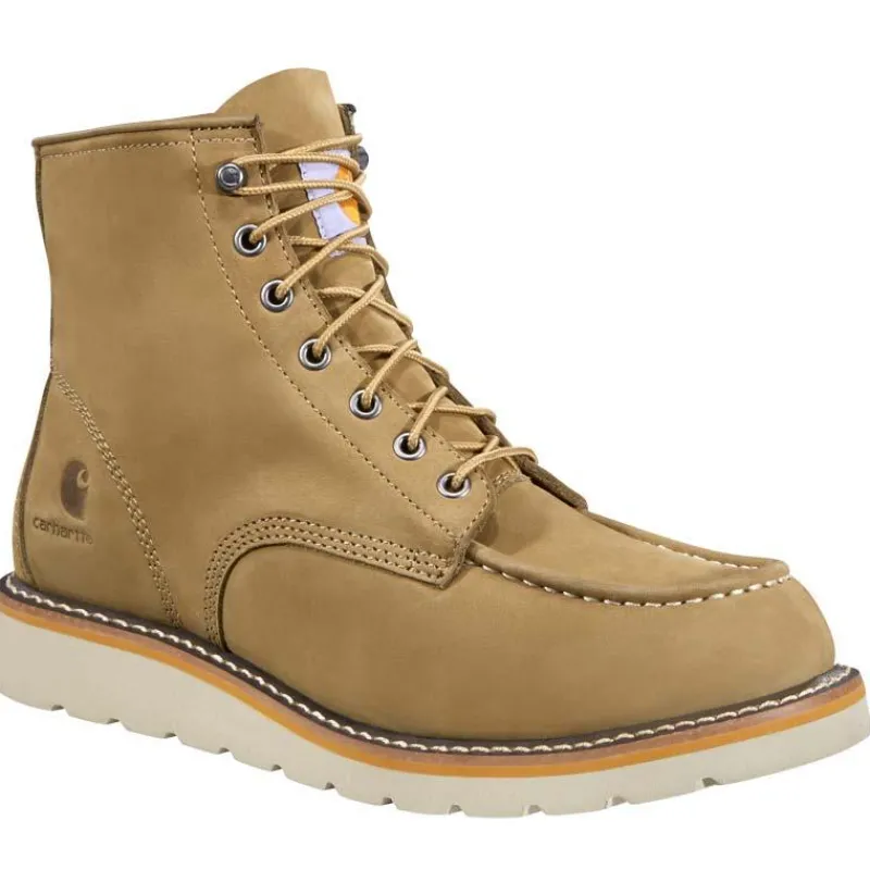 Carhartt Non-Slip Boots | Work Boots*Men's 6" Moc Toe Coyote Wedge Work Boot Coyote Nubuck