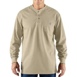 Carhartt T-Shirts*Men's Fire Resistant Force Long Sleeve Henley