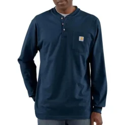 Carhartt Work Shirts*Men's Long Sleeve Pocket Henley Work Shirt