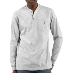 Carhartt Work Shirts*Men's Long Sleeve Pocket Henley Work Shirt