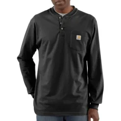 Carhartt Work Shirts*Men's Long Sleeve Pocket Henley Work Shirt