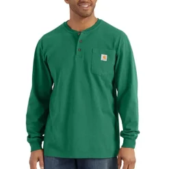 Carhartt Work Shirts*Men's Long Sleeve Pocket Henley Work Shirt