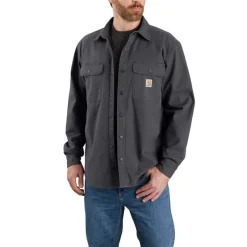 Carhartt Jackets*Men's Rugged Flex Fleece Lined Canvas Shirt Jac