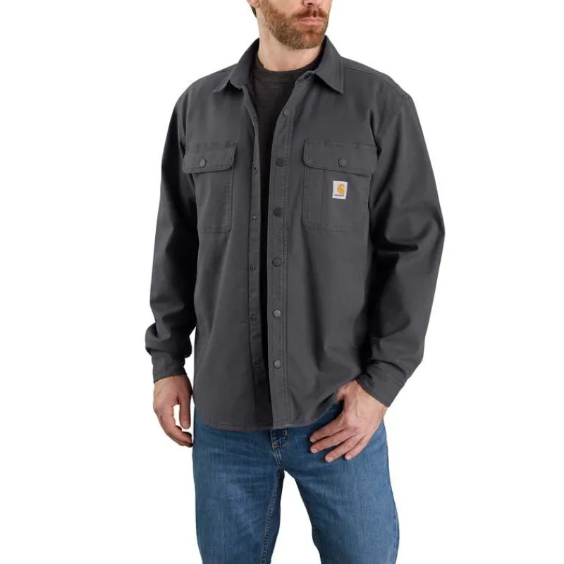 Carhartt Jackets*Men's Rugged Flex Fleece Lined Canvas Shirt Jac