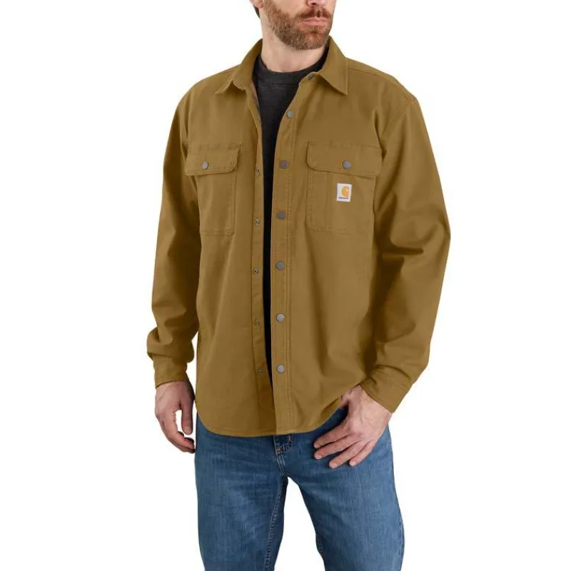 Carhartt Jackets*Men's Rugged Flex Fleece Lined Canvas Shirt Jac