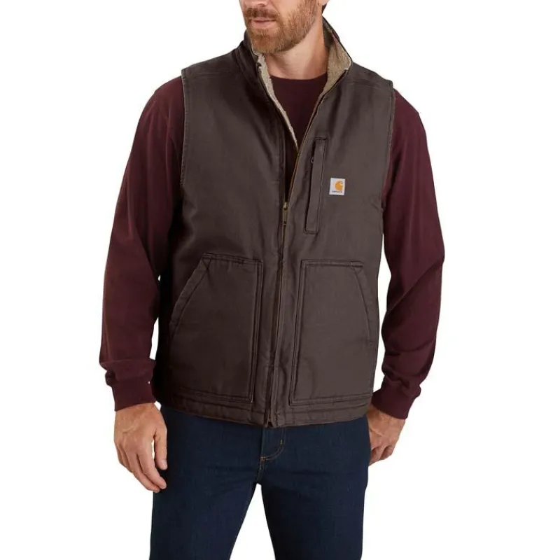 Carhartt Vests*Men's Washed Duck Sherpa Lined Mock Neck Vest