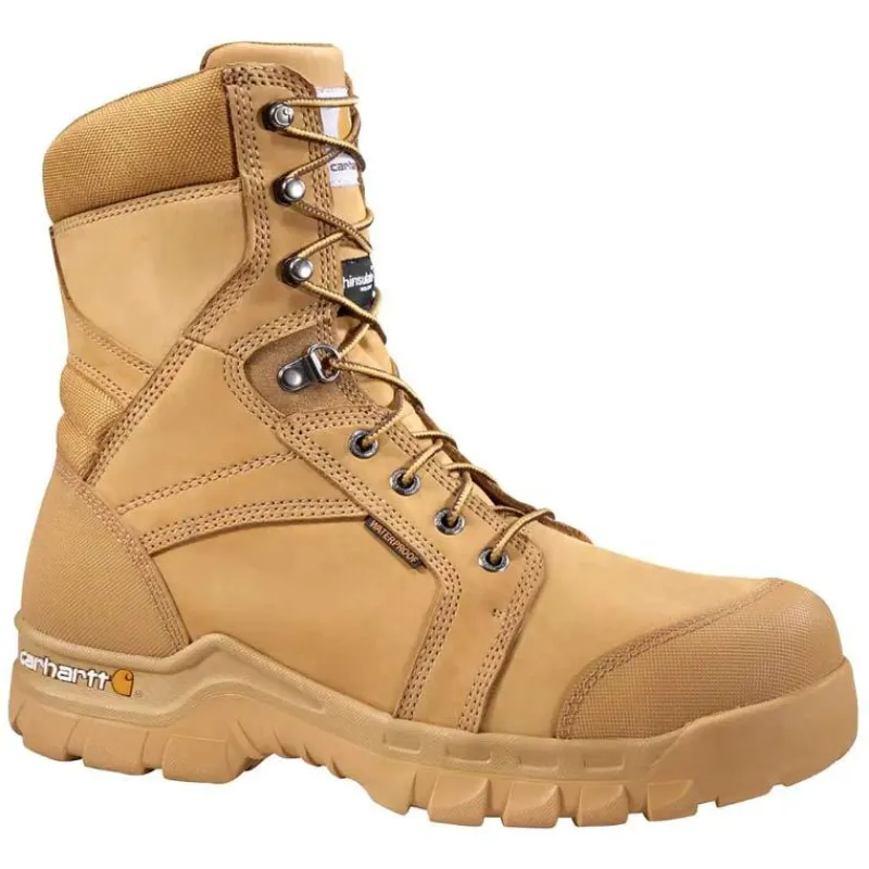 Carhartt Non-Slip Boots | Work Boots*Rugged Flex Men's 8" Waterproof Insulated Soft Toe Work Boot Wheat