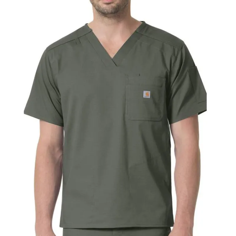 Carhartt Scrub Tops*Rugged Flex Men's Slim Fit Six Pocket Scrub Top