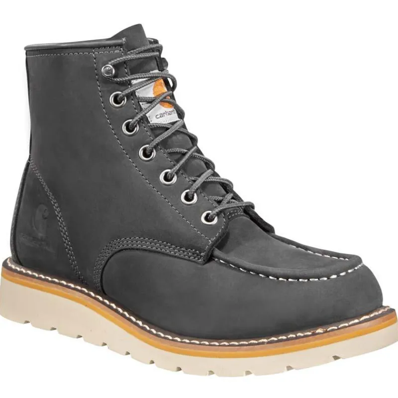 Carhartt Non-Slip Boots | Work Boots*Women's 6" Moc Toe Dark Grey Wedge Work Boot Dark Grey Nubuck