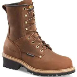 Carolina Steel Toe | Logger*Men's 8" Steel Toe Waterproof Logger Boot Dark Brown