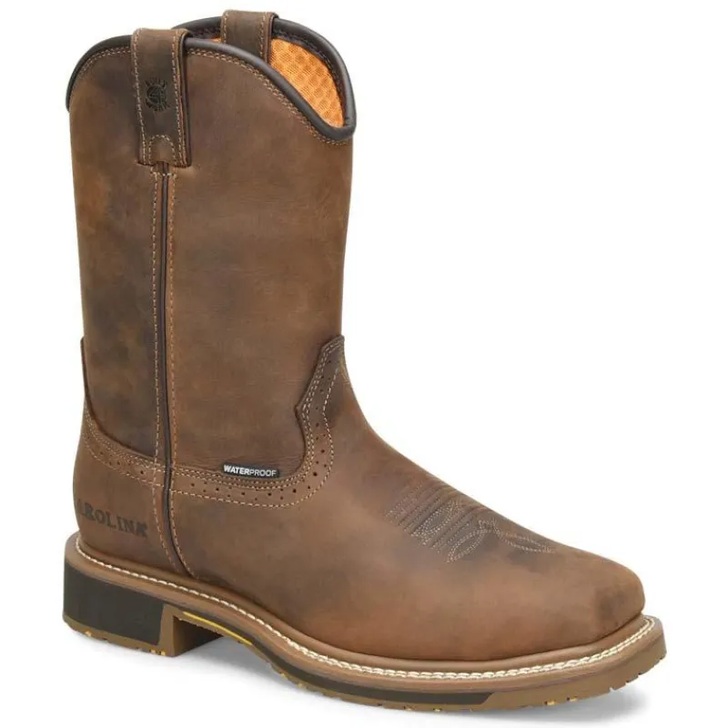 Carolina Western Boots | Non-Slip Boots*Men's 10" Anchor Waterproof Square Toe Roper Western Boot Dark Brown