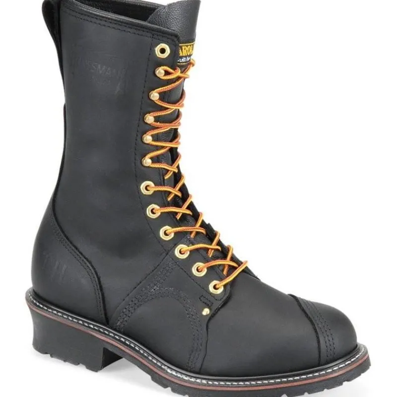 Carolina Work Boots*Men's 10" Domestic Linesman Work Boot Black Oiltan