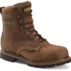 Carolina Non-Slip Boots | Steel Toe*Men's 8" Installer Waterproof Steel Toe Work Boot Dark Brown