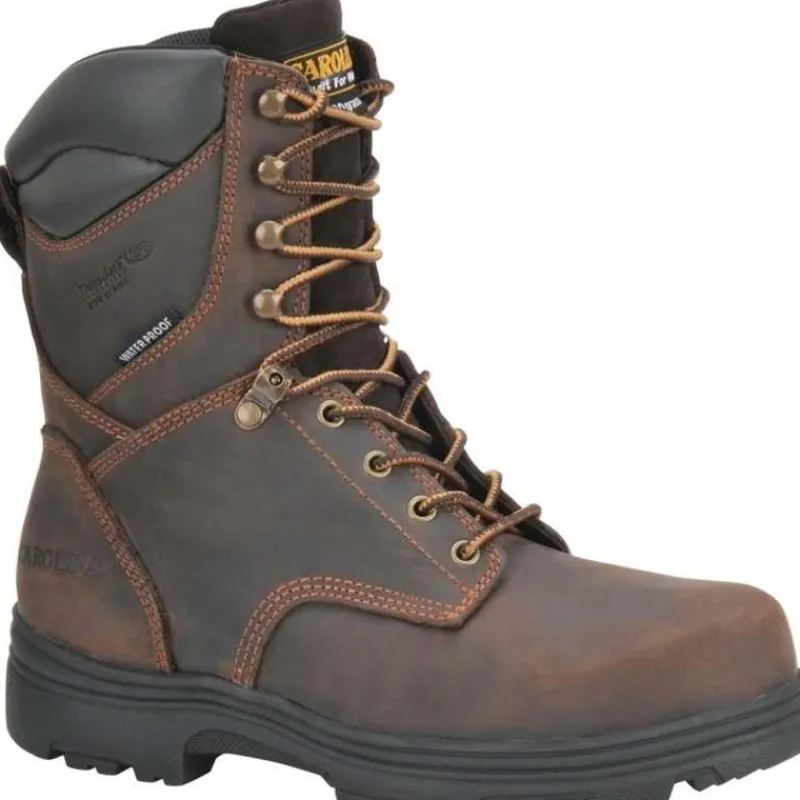 Carolina Non-Slip Boots | Steel Toe*Men's 8" Steel Toe Insulated Work Boot Dark Brown