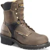 Carolina Non-Steel Safety Toe | Logger*Men's 8" Waterproof Composite Toe Logger Boot Dark Brown