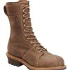 Carolina Non-Steel Safety Toe | Work Boots*Men's 10" Waterproof Composite Toe Linesman Work Boot Dark Brown
