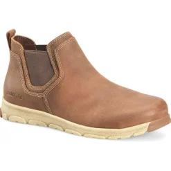 Carolina Non-Slip Shoes | Slip-Ons*Men's S-117 ESD Aluminum Toe Leather Romeo Slip On Brown