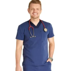 Cherokee Atmos Scrub Tops*Men's V-Neck Scrub Top