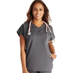 Cherokee Atmos Scrub Tops*Women's Shaped V-Neck Scrub Top